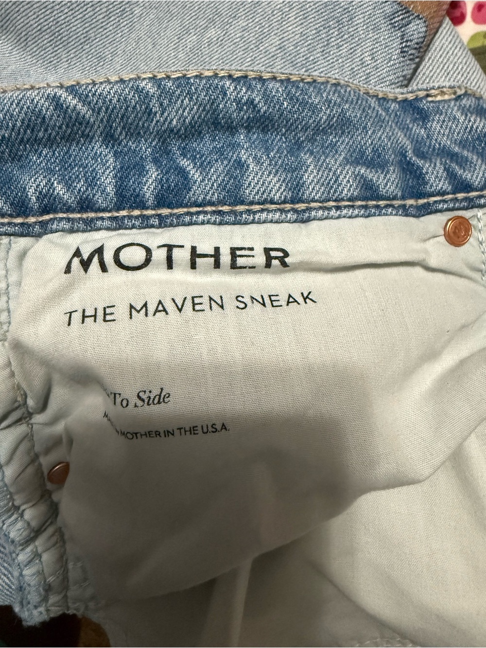 MOTHER Maven Jeans in Sneak Wash with Floral Side Print - Picture 11 of 11